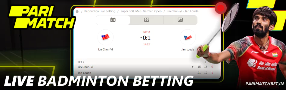 Live Badminton betting at Parimatch in India