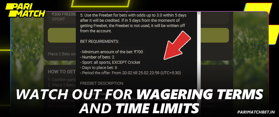 Pay attention to the terms and conditions of wagering bonus on Parimatch