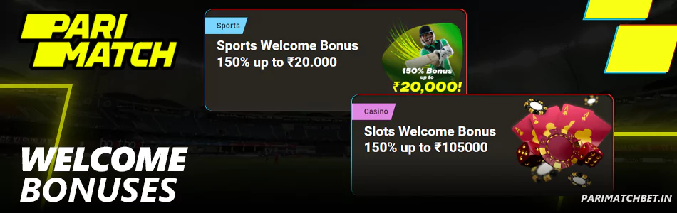 Welcome bonus at Parimatch - for sports and casino