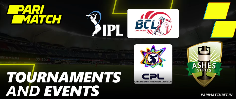 Parimatch पर क्रिकेट टूर्नामेंट और कार्यक्रम