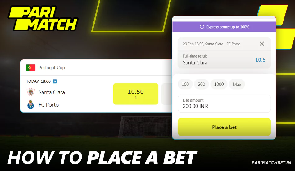 Instructions on how to bet on Football at Parimatch India