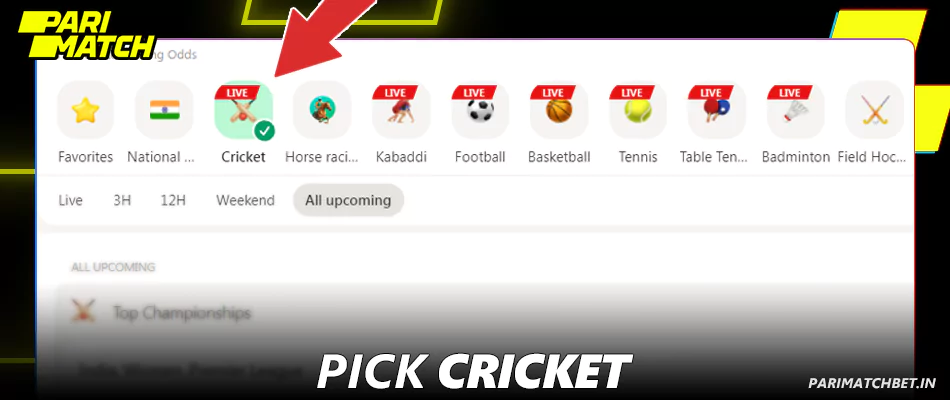 Parimatch पर क्रिकेट चुनें