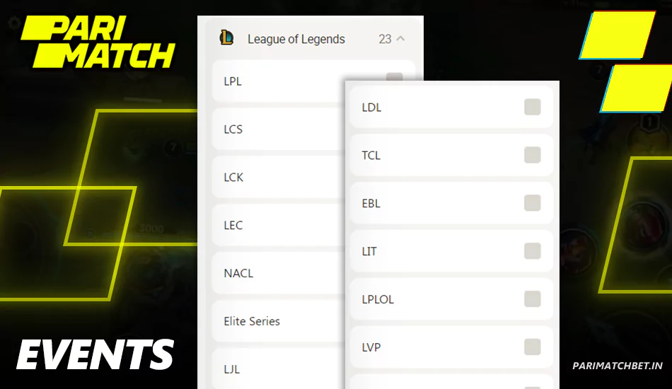 League of Legends championships for Parimatch India players