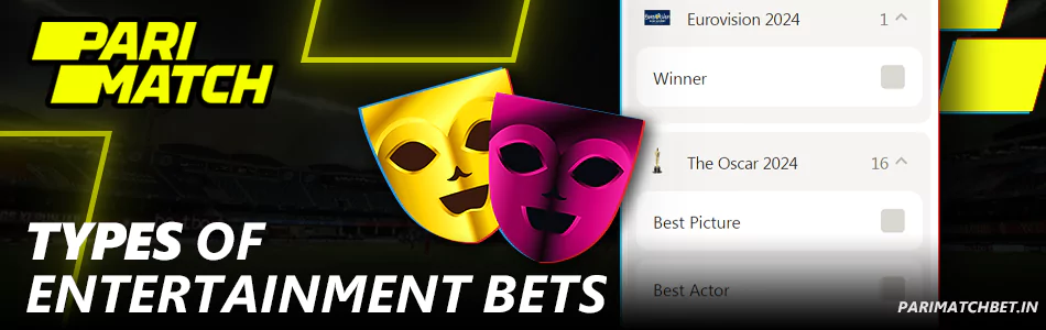 types of bets in the entertainment category at Parimatch