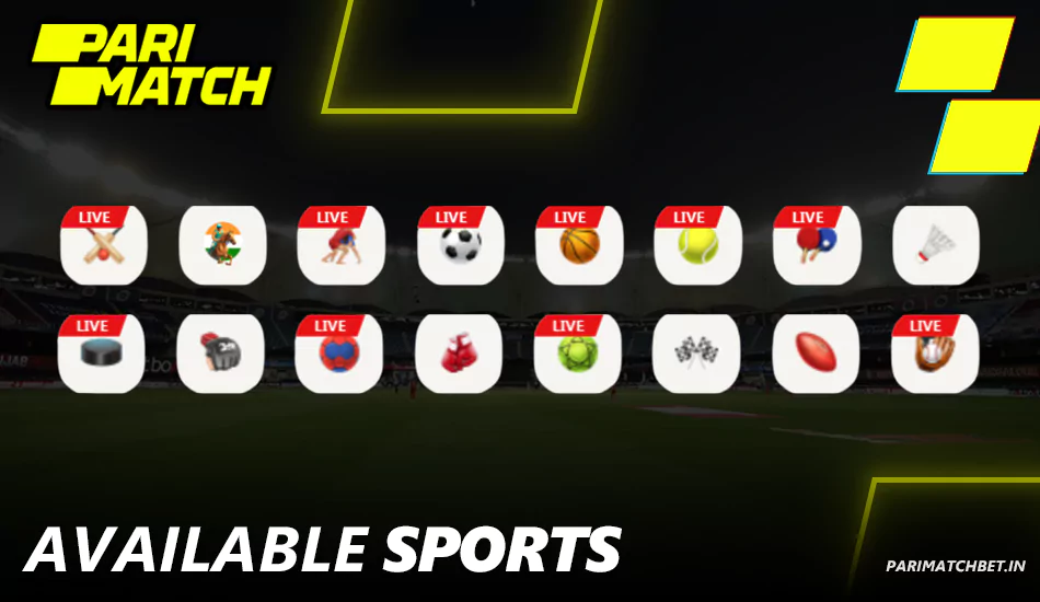 Available Sports for betting at Parimatch