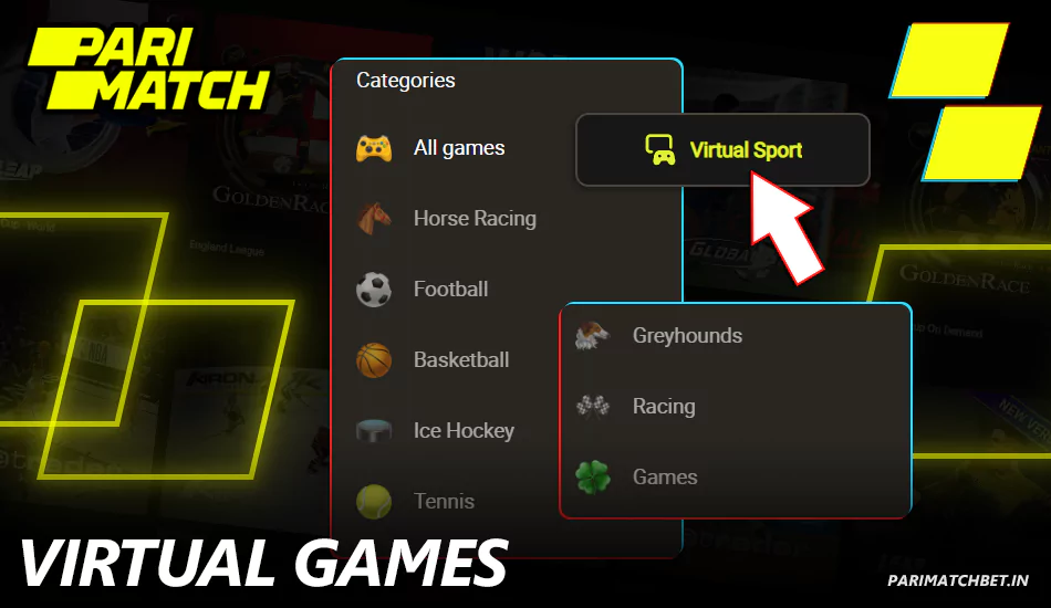 Categories of virtual games at Parimatch India