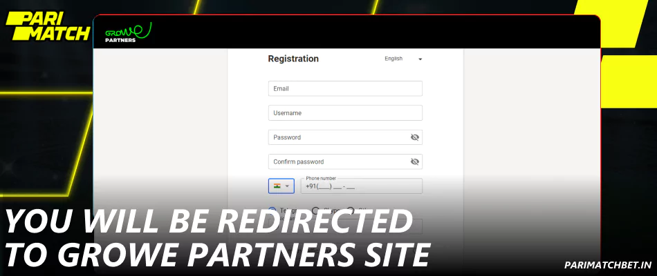 You will be redirected from Parimatch to the Growe Partners site