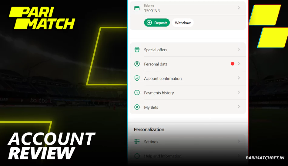 Parimatch Account Review
